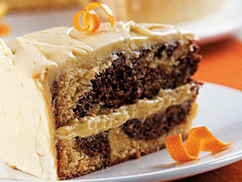 Bolo de laranja mesclado de chocolate